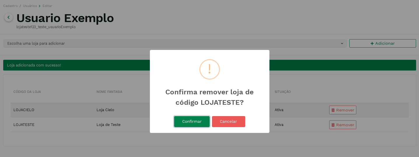 &quot;Confirmação da remoção da loja.&quot; -no-filter