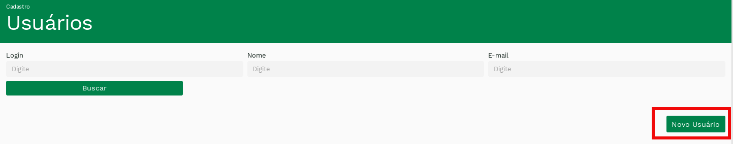 &quot;Menu de cadastro de novo usuário.&quot; -no-filter