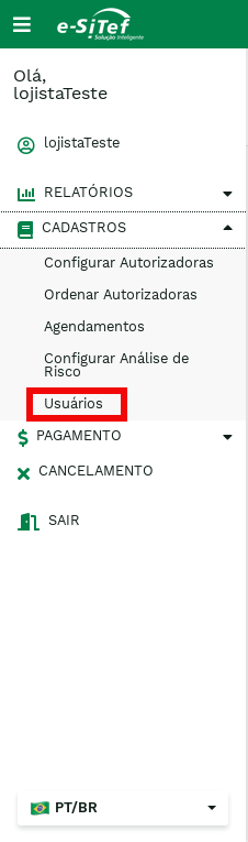 &quot;Menu de Cadastro de Usuários.&quot; -no-filter