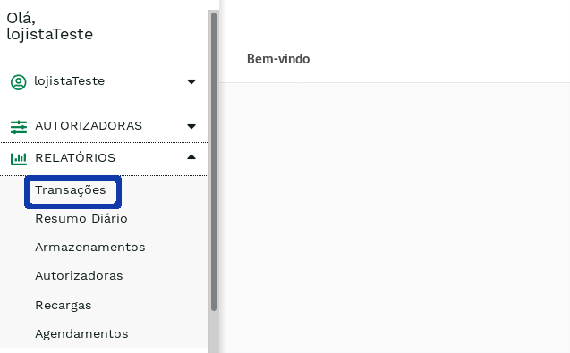Link para o Relatório de Transações.&quot; -no-filter