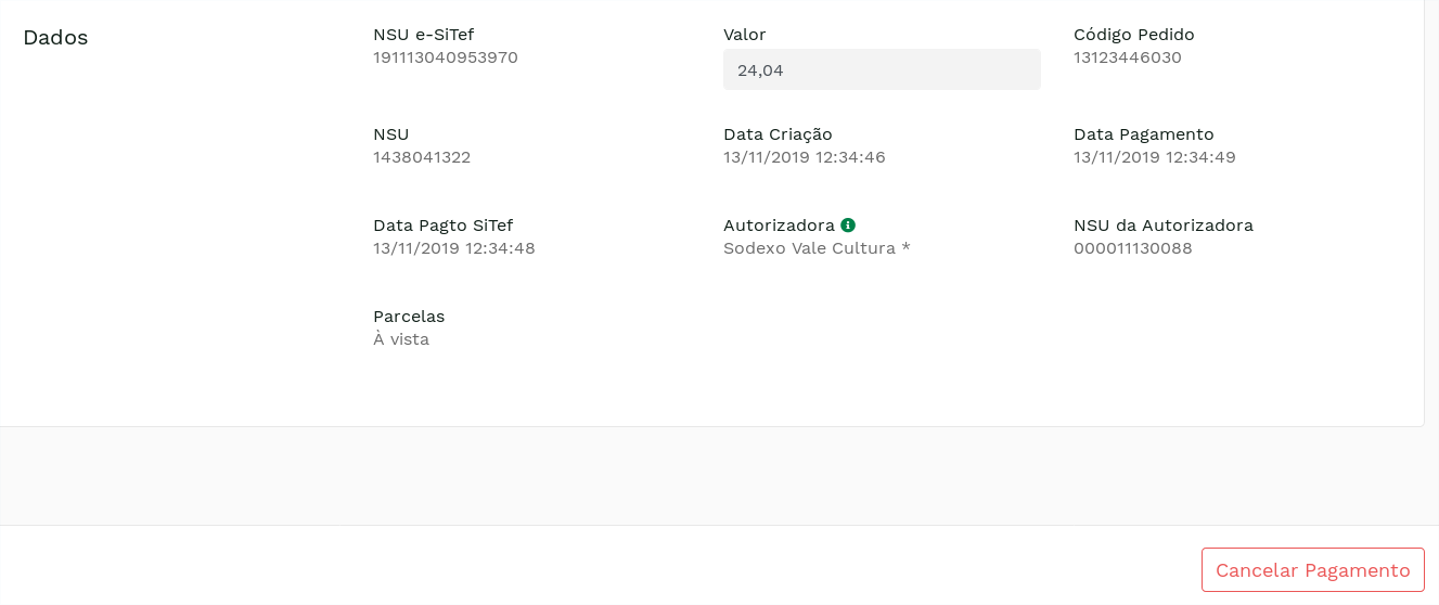 &quot;Cancelamento da transação.&quot; -no-filter